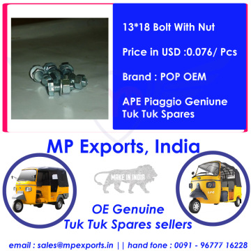 Tuk Tuk Spares 13*18 Bolt With Nut